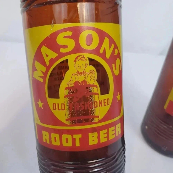 MASON'S ROOT BEER Bottle Chicago‎ Illinois Painted Label Amber Glass 10 Fl Oz - Picture 3 of 6